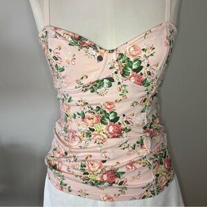 Talula Artizia Pink Floral Noho Bustier Top
